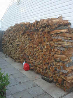 Firewood stacked Hampton Roads Virginia